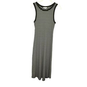 Z Supply Dress Size Small Army Green White Striped Sleeveless Maxi Tank Stretch